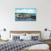 Uitzicht van de Bemus Point en Stow Ferry Canvas Afdruk (Insitu (Slaapkamer))