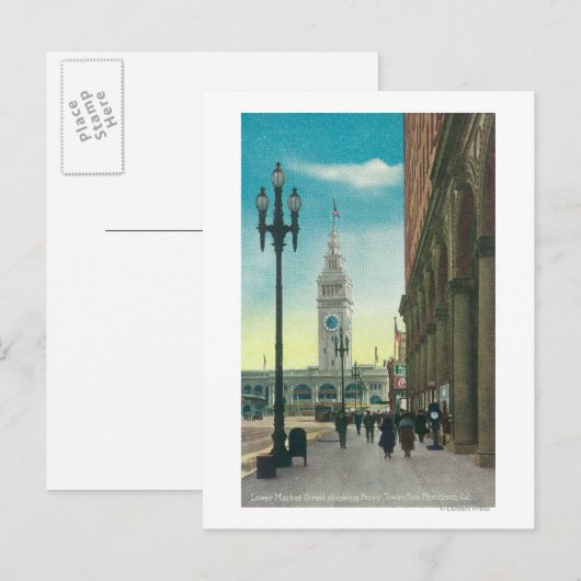 Uitzicht van de benedenmarkt Sint-Steenwerper Briefkaart (Voorkant / Achterkant)