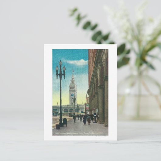 Uitzicht van de benedenmarkt Sint-Steenwerper Briefkaart (Staand voorkant)