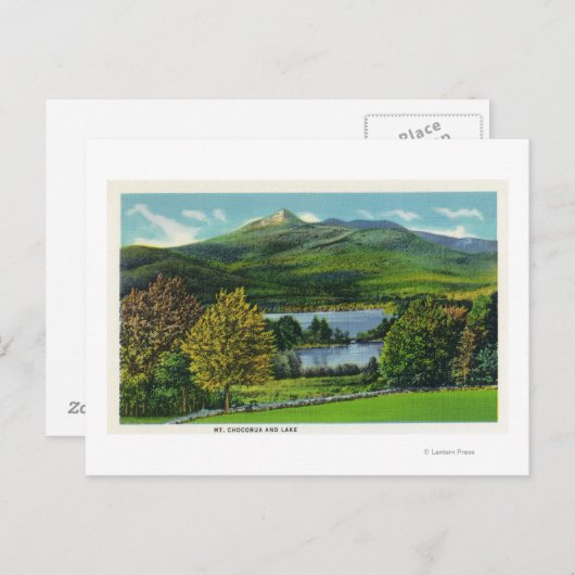 Uitzicht van de berg Chocorua en het meer Briefkaart (Voorkant / Achterkant)