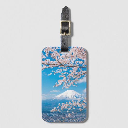 Uitzicht van de berg Fuji met Cherry Blossom Bagagelabel (Voorkant (verticaal))