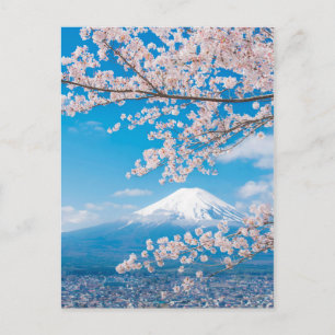 Uitzicht van de berg Fuji met Cherry Blossom Briefkaart