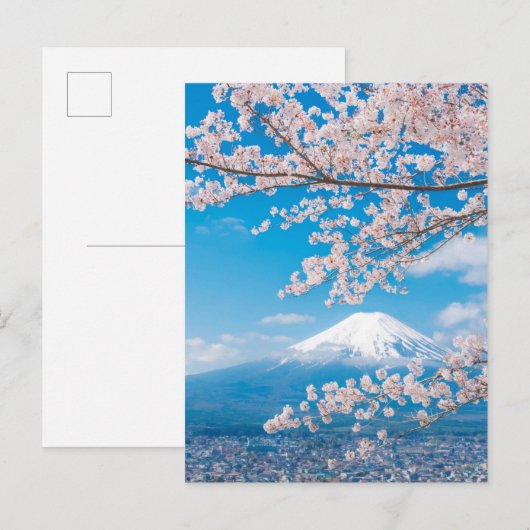 Uitzicht van de berg Fuji met Cherry Blossom Briefkaart (Voorkant / Achterkant)