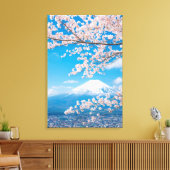 Uitzicht van de berg Fuji met Cherry Blossom Canvas Afdruk (Insitu (Woonkamer))