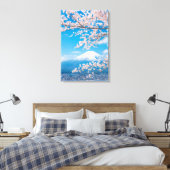 Uitzicht van de berg Fuji met Cherry Blossom Canvas Afdruk (Insitu (Slaapkamer))