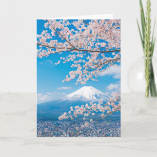 Uitzicht van de berg Fuji met Cherry Blossom Kaart