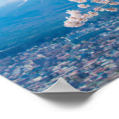 Uitzicht van de berg Fuji met Cherry Blossom Poster (Hoek)