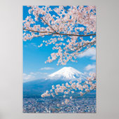 Uitzicht van de berg Fuji met Cherry Blossom Poster (Voorkant)
