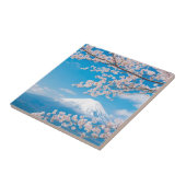 Uitzicht van de berg Fuji met Cherry Blossom Tegeltje (Zijkant)
