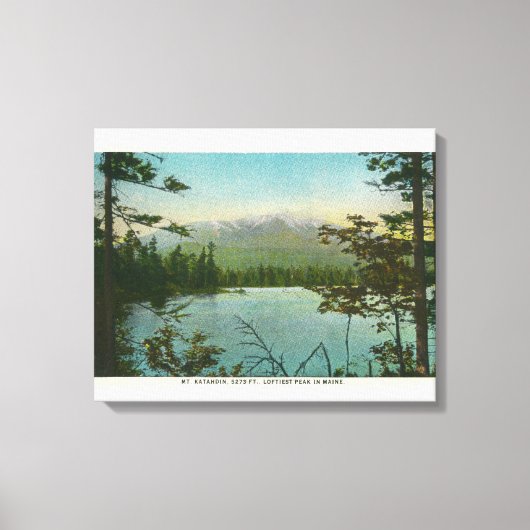 Uitzicht van de berg Katahdin, de oudste piek op M Canvas Afdruk (Voorkant)