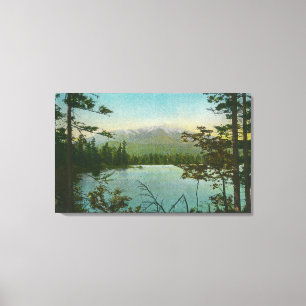 Uitzicht van de berg Katahdin, de oudste piek op M Canvas Afdruk