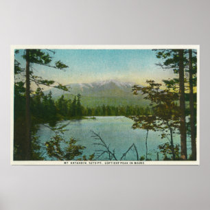 Uitzicht van de berg Katahdin, Loftiest Peak op Ma Poster