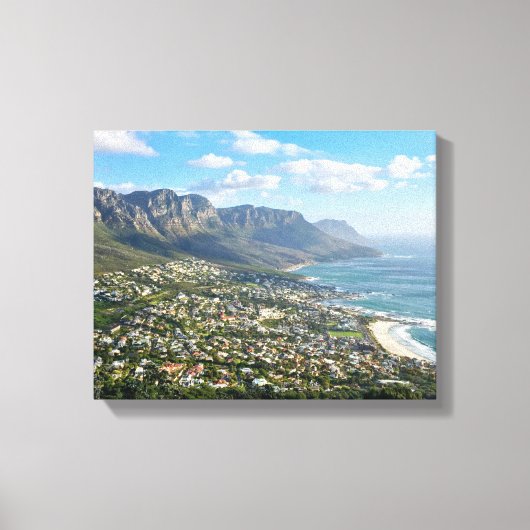 uitzicht van de berg met zee canvas afdruk (Voorkant)