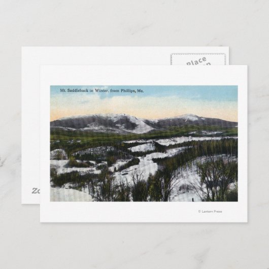 Uitzicht van de berg Saddleback in de winter Briefkaart (Voorkant / Achterkant)