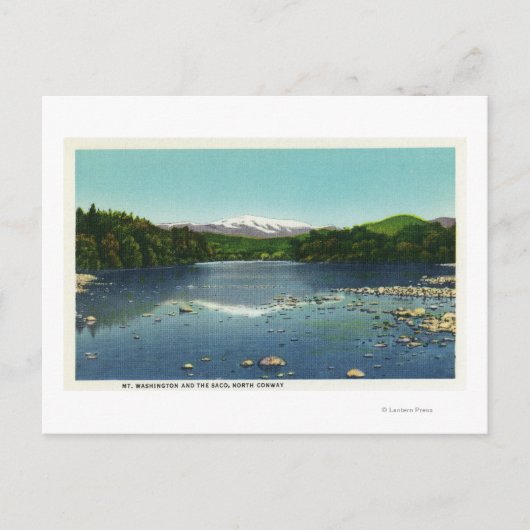 Uitzicht van de berg Washington en de Saco Briefkaart (Voorkant)