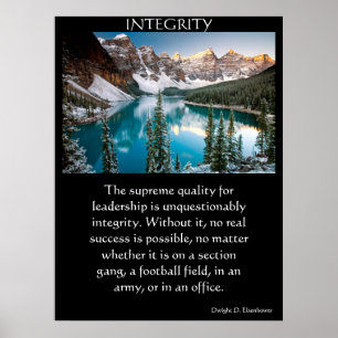 Uitzicht van de bergdal met sneeuwpoppen poster