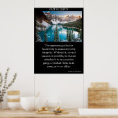 Uitzicht van de bergdal met sneeuwpoppen poster (Keuken)