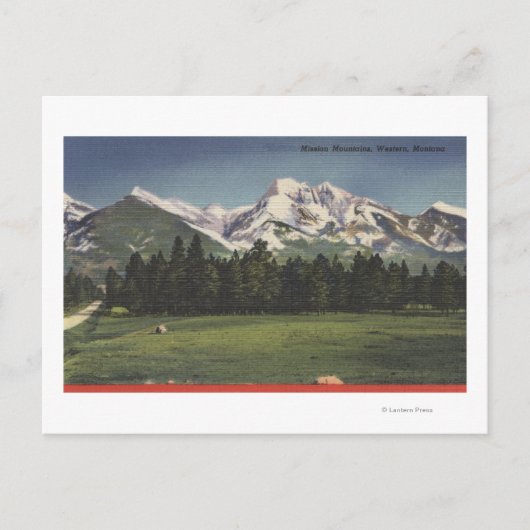 Uitzicht van de berggebieden van de missie in Mont Briefkaart (Voorkant)