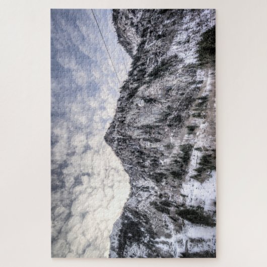 Uitzicht van de bergliften Snowy Legpuzzel (Verticaal)