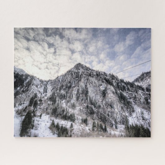 Uitzicht van de bergliften Snowy Legpuzzel (Horizontaal)
