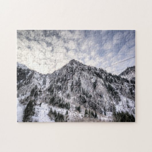Uitzicht van de bergliften Snowy Legpuzzel (Horizontaal)