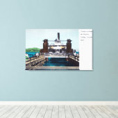 Uitzicht van de Berkeley Ferryboat Trade Fair Canvas Afdruk (Insitu (Houten vloer))