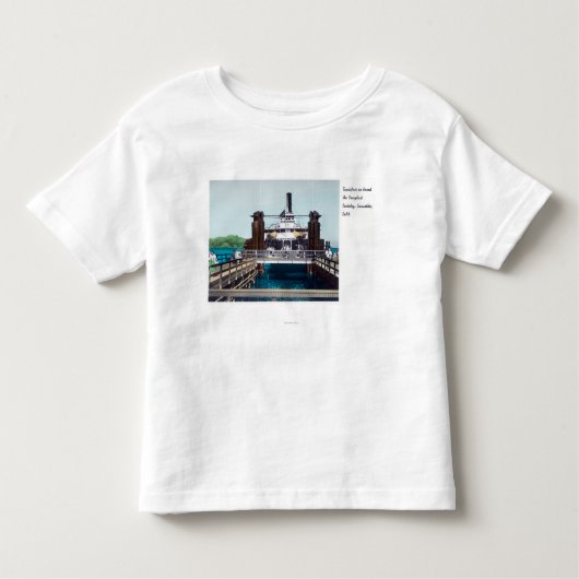 Uitzicht van de Berkeley Ferryboat Trade Fair Kinder Shirts (Voorkant)