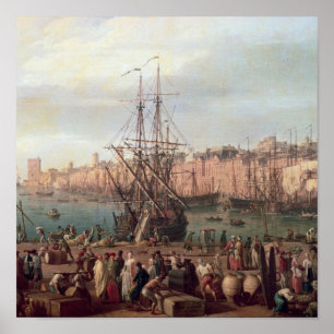 Uitzicht van de binnenhaven van Marseille Poster