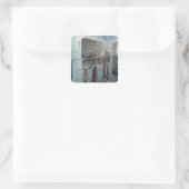 Uitzicht van de binnenplaats van de Cavaillon Vierkante Sticker (Tas)