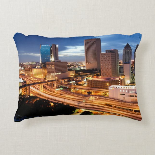 Uitzicht van de binnenstad decoratief kussen (Voorkant)