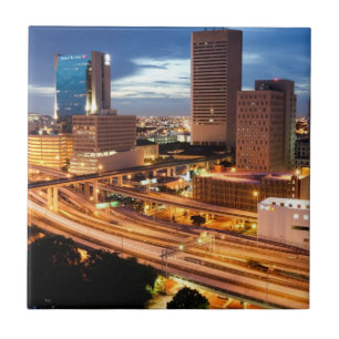 Uitzicht van de binnenstad tegeltje