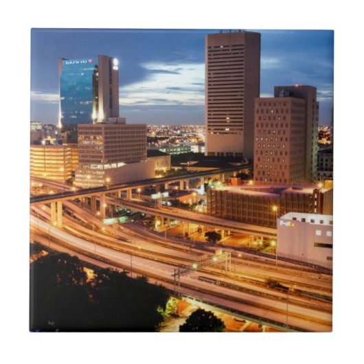 Uitzicht van de binnenstad tegeltje (Voorkant)