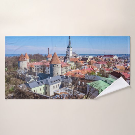 Uitzicht van de binnenstad van Tallinn Badhanddoek (Badhanddoek)