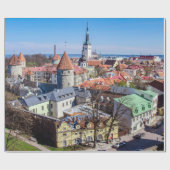 Uitzicht van de binnenstad van Tallinn Cadeaupapier (Vlak)