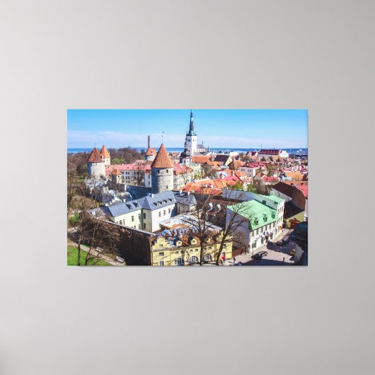 Uitzicht van de binnenstad van Tallinn Canvas Afdruk (Voorkant)
