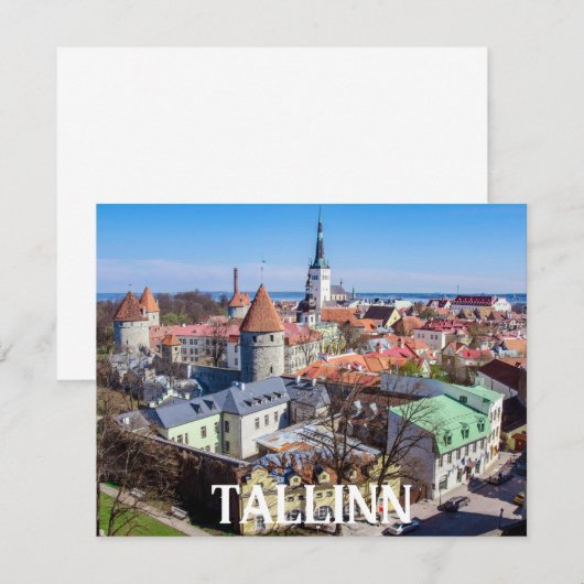 Uitzicht van de binnenstad van Tallinn in Estland (Voorkant / Achterkant)