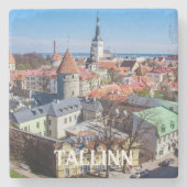 Uitzicht van de binnenstad van Tallinn in Estland Stenen Onderzetter (Voorkant)