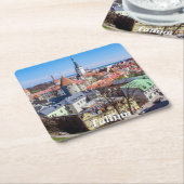 Uitzicht van de binnenstad van Tallinn Kartonnen Onderzetters (Schuin)