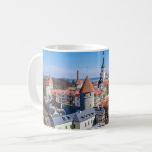 Uitzicht van de binnenstad van Tallinn Koffiemok