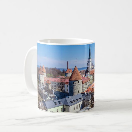 Uitzicht van de binnenstad van Tallinn Koffiemok (Voorkant links)