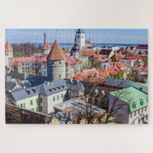 Uitzicht van de binnenstad van Tallinn Legpuzzel