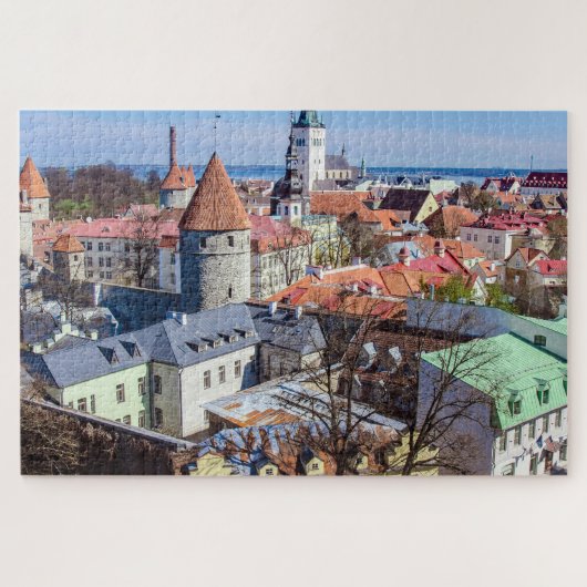 Uitzicht van de binnenstad van Tallinn Legpuzzel (Horizontaal)