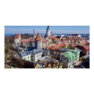 Uitzicht van de binnenstad van Tallinn Perfect Poster