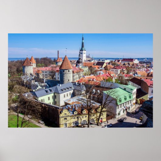 Uitzicht van de binnenstad van Tallinn Poster (Voorkant)