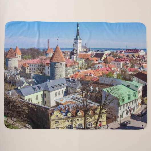 Uitzicht van de binnenstad van Tallinn Sherpa Deken (Voorkant (horizontaal))
