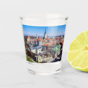 Uitzicht van de binnenstad van Tallinn Shot Glas