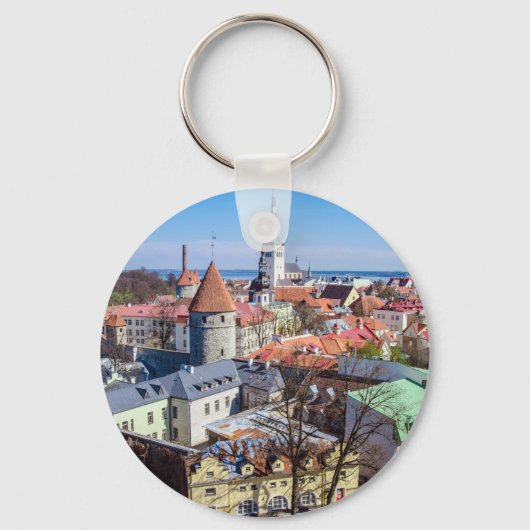 Uitzicht van de binnenstad van Tallinn Sleutelhanger (Voorkant)