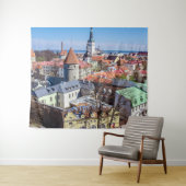 Uitzicht van de binnenstad van Tallinn Wandkleed (In Situ (horizontaal))