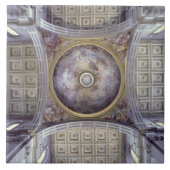 Uitzicht van de binnenzijde van de cupola, ingebou tegeltje (Voorkant)