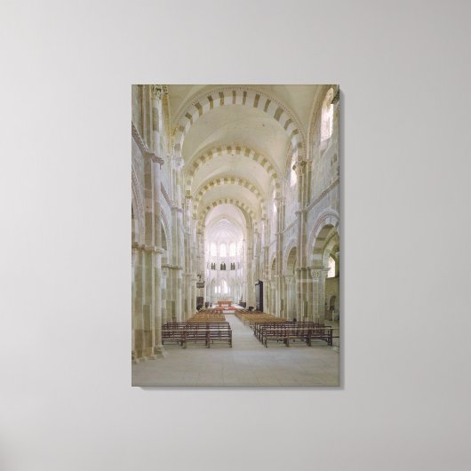 Uitzicht van de binnenzijde van de nave, c.1120-50 canvas afdruk (Voorkant)